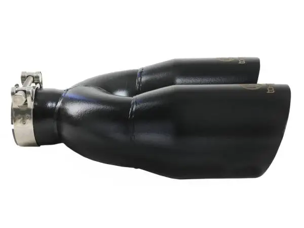 aFe Takeda 2.5in 304 Stainless Steel Clamp-on Exhaust Tip Passenger Side 2.5in Inlet 4inDual - Black thumbnail 2