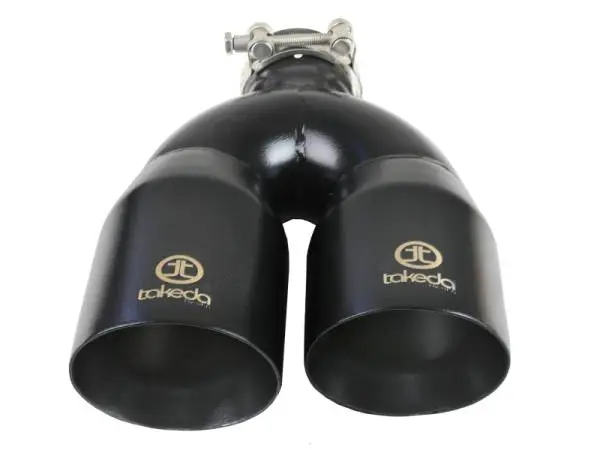 aFe Takeda 2.5in 304 Stainless Steel Clamp-on Exhaust Tip Passenger Side 2.5in Inlet 4inDual - Black thumbnail 3