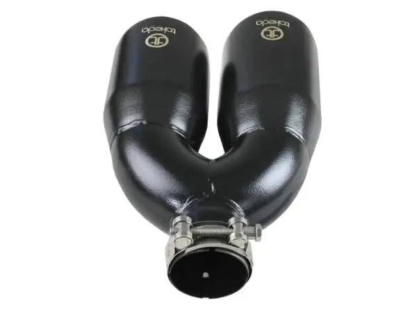 aFe Takeda 2.5in 304 Stainless Steel Clamp-on Exhaust Tip Passenger Side 2.5in Inlet 4inDual - Black thumbnail 4