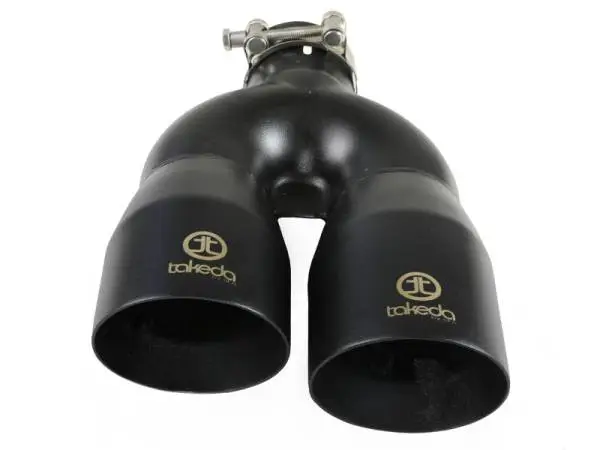aFe Takeda 2.5in 304 Stainless Steel Clamp-on Exhaust Tip Driver Side 2.5in Inlet 4inDual-Black thumbnail 3