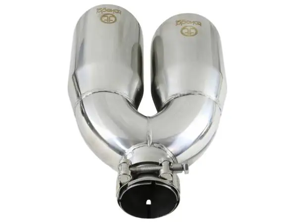 aFe Takeda 2.5in 304 Stainless Steel Clamp-on Exhaust Tip Drivers Side 2.5in Inlet 4inDual- Polished thumbnail 4