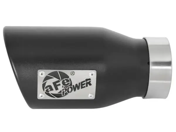 aFe MACH Force-Xp 409 SS Exhaust Tip Black (Left Side) 3in In x 4-1/2in Out x 9in L Clamp-On thumbnail 2