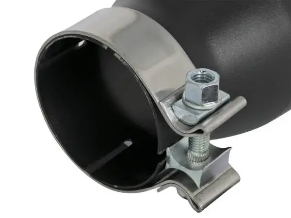 aFe MACH Force-Xp 409 SS Exhaust Tip Black (Left Side) 3in In x 4-1/2in Out x 9in L Clamp-On thumbnail 4