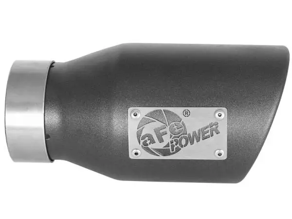 aFe MACH Force-Xp 3in 304 SS Metallic Black Exhaust Tip 3in In x 4-1/2in Out x 9in L Bolt-On Left thumbnail 2
