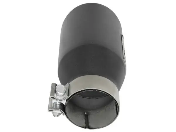 aFe MACH Force-Xp 3in 304 SS Metallic Black Exhaust Tip 3in In x 4-1/2in Out x 9in L Bolt-On Left thumbnail 4