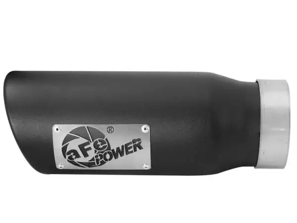 aFe MACHForce-XP 3.5in 409 Stainless Steel Exhaust Tip 3.5in x 4.5in Out x 12in L Clamp-On thumbnail 3