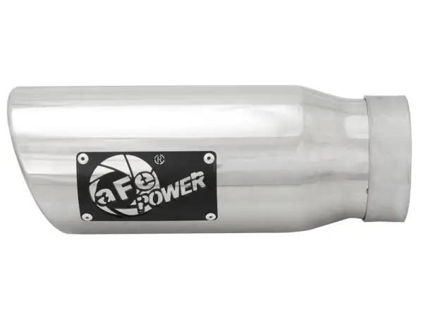 aFe MACHForce-XP 304 Stainless Steel Polished Exhaust Tip 3.5in x 4.5in Out x 12in L Clamp-On thumbnail 3