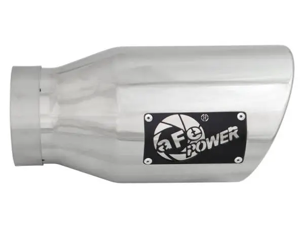 aFe MACH Force-XP 304 SS Right Side Single Wall Polished Exhaust Tip 4in Inlet x 6in Outlet x 12in L thumbnail 3