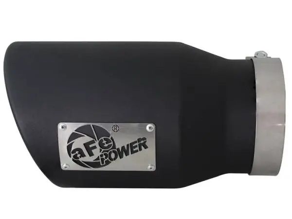 aFe MACHForce XP 5in 304 Stainless Steel Exhaust Tip 5 In x 7 Out x 12L in Bolt On Right - Black thumbnail 3