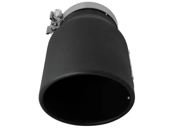 aFe MACHForce XP 5in 304 Stainless Steel Exhaust Tip 5 In x 7 Out x 12L in Bolt On Right - Black thumbnail 4