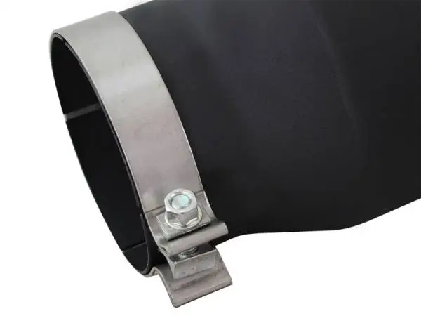 aFe MACHForce XP 5in 304 Stainless Steel Exhaust Tip 5 In x 7 Out x 12L in Bolt On Right - Black thumbnail 5