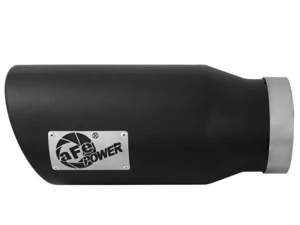 aFe POWER MACH Force-Xp 5in 304 Stainless Steel Exhaust Tip 5In x 7Out x15Lin Bolt-On Right-Blk thumbnail 3