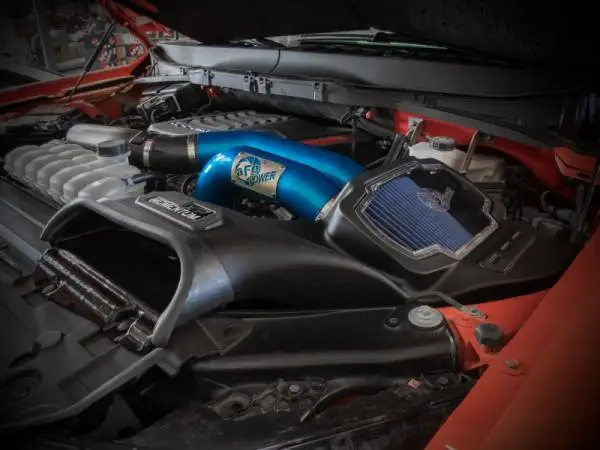 aFe 21-22 Ford F-150 Raptor V6-3.5L(tt) Momentum XP Cold Air Intake System - Blue w/ Pro 5R Filter image 3