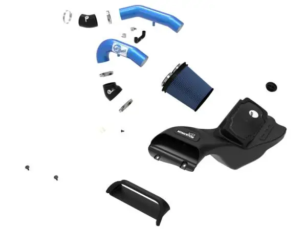 aFe 21-22 Ford F-150 Raptor V6-3.5L(tt) Momentum XP Cold Air Intake System - Blue w/ Pro 5R Filter image 4