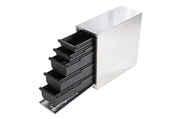 Deezee Universal Tool Box - Wheel Well Box With Drawers (Aluminum) image 6