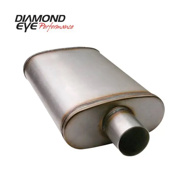 Diamond Eye Muffler 3-1/2in DL IN/DL OUT 22in BODY 28in OVERALL OVAL thumbnail 3