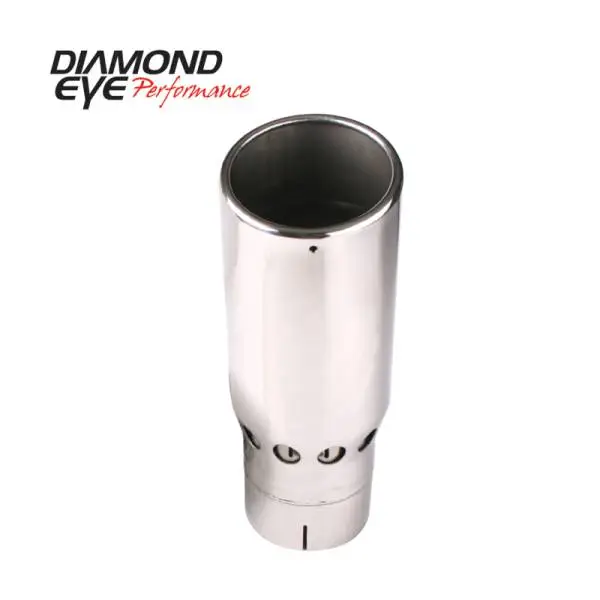 Diamond Eye TIP 5in INLET X 6in OUTLET VENTED/INTERCOOLER ROLLED ANGLE SLOTTED POLISHED SS 15 ANGLE thumbnail 2