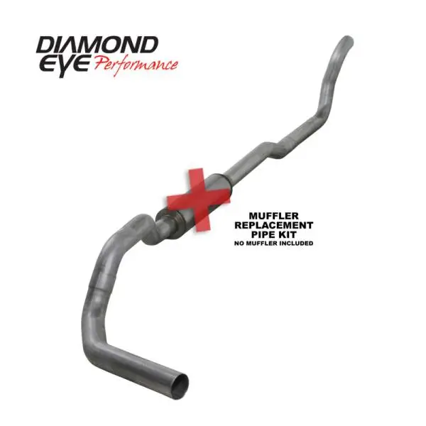 Diamond Eye KIT 4in TB MFLR RPLCMENT PIPE SGL AL: 2-WHEEL DRIVE ONLY 89-93 DODGE CUMMINS 5.9L image 2