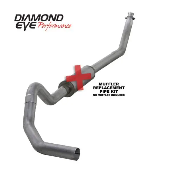 Diamond Eye KIT 4in Turbo Back MFLR RPLCMENT PIPE SGL AL: 98.5 - 02 DODGE CUMMINS 5.9L image 2