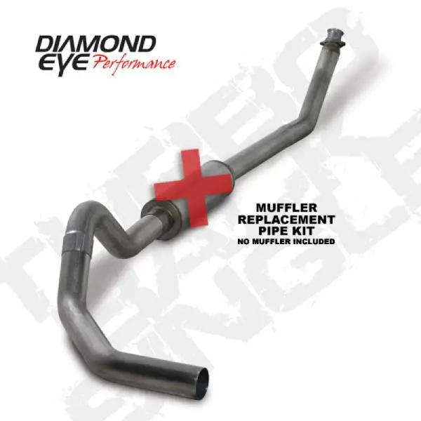 Diamond Eye KIT 4in Turbo Back MFLR RPLCMENT PIPE SGL SS: 98.5-02 DODGE CUMMINS 5.9L image 3