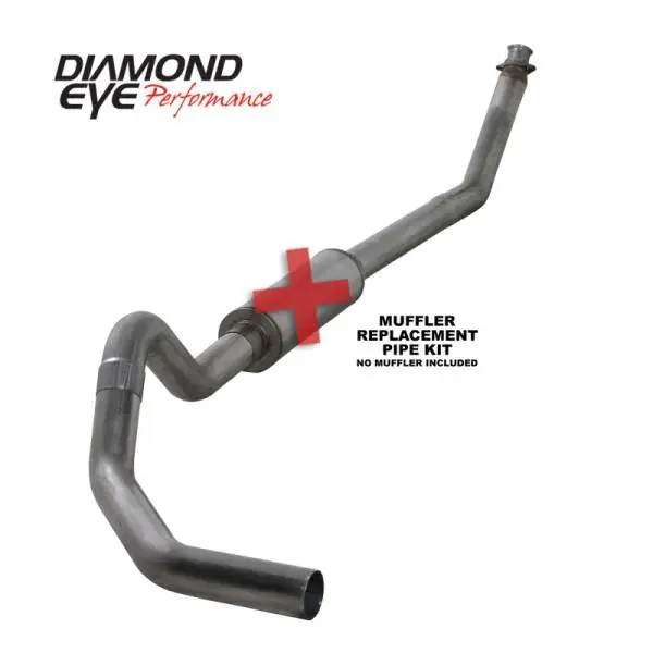 Diamond Eye KIT 4in Turbo Back MFLR RPLCMENT PIPE SGL SS: 98.5-02 DODGE CUMMINS 5.9L image 5