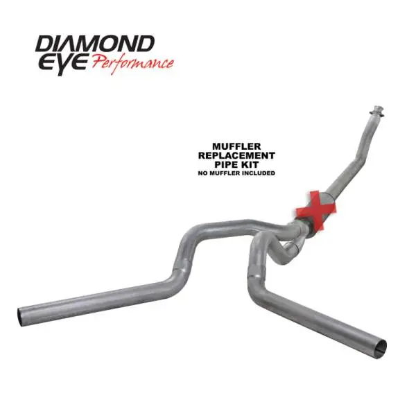 Diamond Eye KIT 4in Turbo Back MFLR RPLCMENT PIPE DUAL AL: 94-02 DODGE CUMMINS 5.9L image 2
