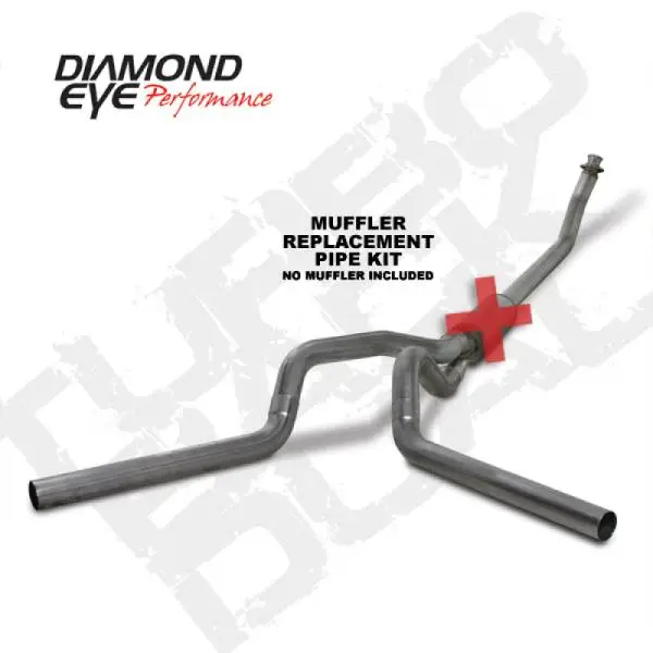 Diamond Eye KIT 4in Turbo Back MFLR RPLCMENT PIPE DUAL SS: 94-02 DODGE CUMMINS 5.9L image 3