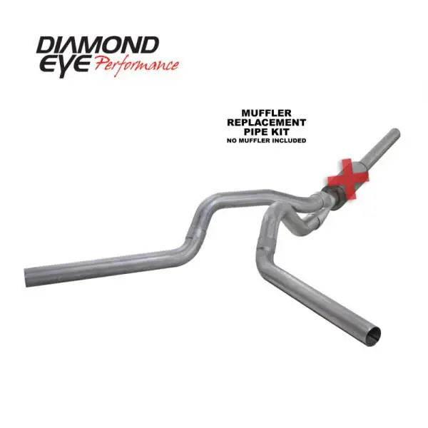 Diamond Eye KIT 4in Catback MFLR RPLCMENT PIPE DUAL AL: 2004.5-2007.5 DODGE CUMMINS 600 thumbnail 4
