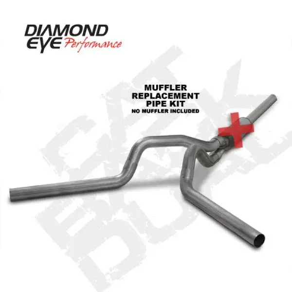 Diamond Eye KIT 4in Catback MFLR RPLCMENT PIPE DUAL SS: 2004.5-2007.5 DODGE CUMMINS 600 image 2