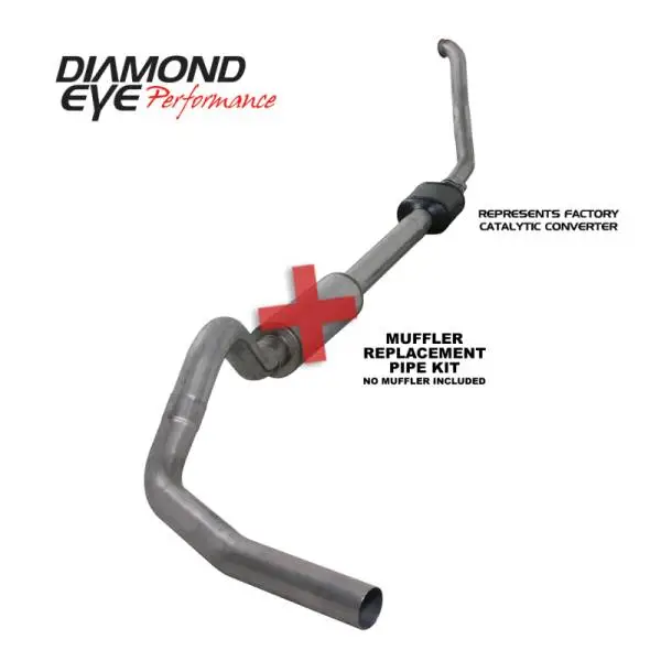Diamond Eye KIT 4in TB MFLR RPLCMENT PIPE SGL SS 94-97 7 3L F250/F350 PWRSTROKE NFS W CARB EQIV STDS thumbnail 3