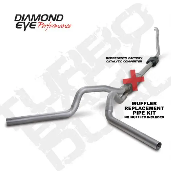 Diamond Eye KIT 4in Turbo Back MFLR RPLCMENT PIPE DUAL ALUM94-97 5 7 3L F250/F350 PWRSTROKE NFS thumbnail 3