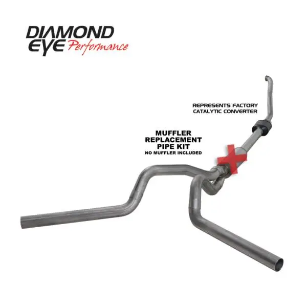 Diamond Eye KIT 4in TB MFLR RPLCMENT PIPE DUAL SS 94-97 5 7 3L F250/F350 PWRSTROKE NFS W CARB STDS thumbnail 4