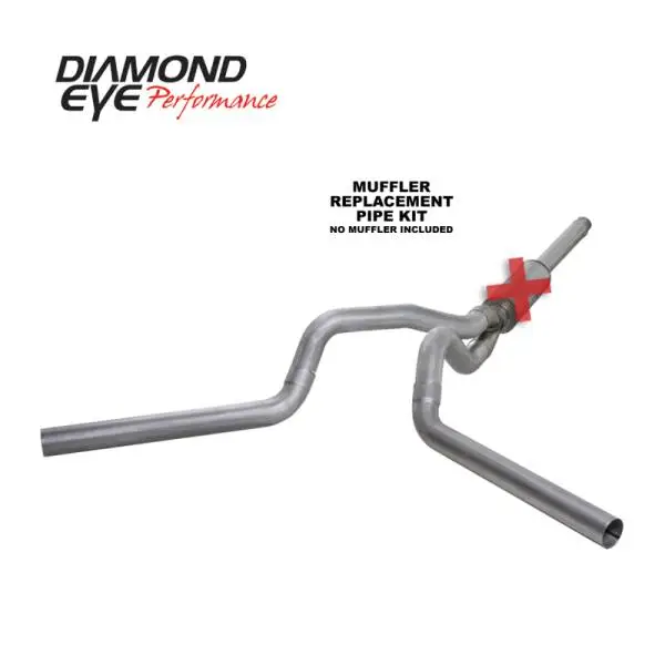 Diamond Eye KIT 4in Catback MFLR RPLCMENT PIPE DUAL AL: 94-97 FORD 7.3L F250/F350 PWRSTROKE thumbnail 4