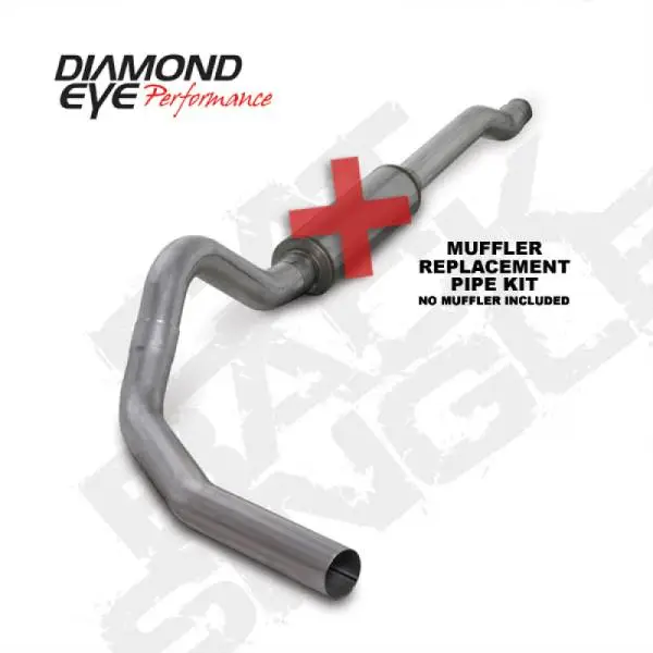 Diamond Eye KIT 4in Catback MFLR RPLCMENT PIPE SGL AL: 03-07 FORD 6.0L F250/F350 (Extended Cab Only)