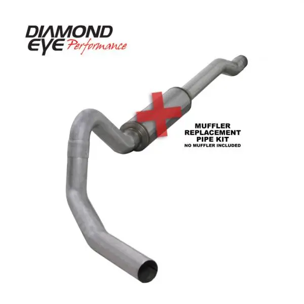 Diamond Eye KIT 4in Catback MFLR RPLCMENT PIPE Single AL: 03-06 FORD 6.0L EXCURSION