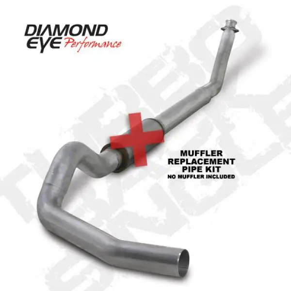 Diamond Eye KIT 5in Turbo Back SGL MFLR RPLCMENT PIPE AL: 94-02 DODGE CUMMINS 5.9L W/ RP #510220