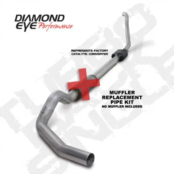 Diamond Eye KIT 5in TB MFLR RPLCMENT PIPE SGL ALUM 94-97 5 7 3L F250/F350 PWRSTROKE NFS W CARB STDS thumbnail 2