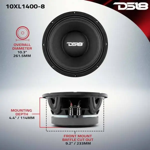 DS18 10in 700 Watts RMS 8 ohm Mid-Range Loudspeakers thumbnail 6