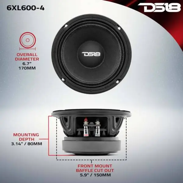 DS18 6.5in 300 Watts RMS 4 ohm Mid-Range Loudspeakers image 3