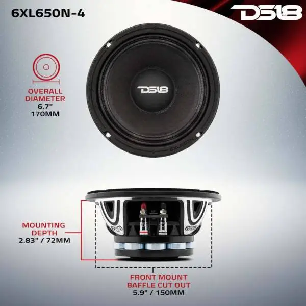 DS18 6.5in 325 Watts RMS 4 ohm Neodymium Mid-Range Loudspeakers image 2