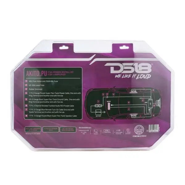 DS18 0-GA Amplifier Install Kit Advance- Purple thumbnail 3