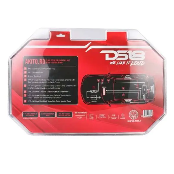 DS18 0-GA Amplifier Install Kit Advance- Red thumbnail 3