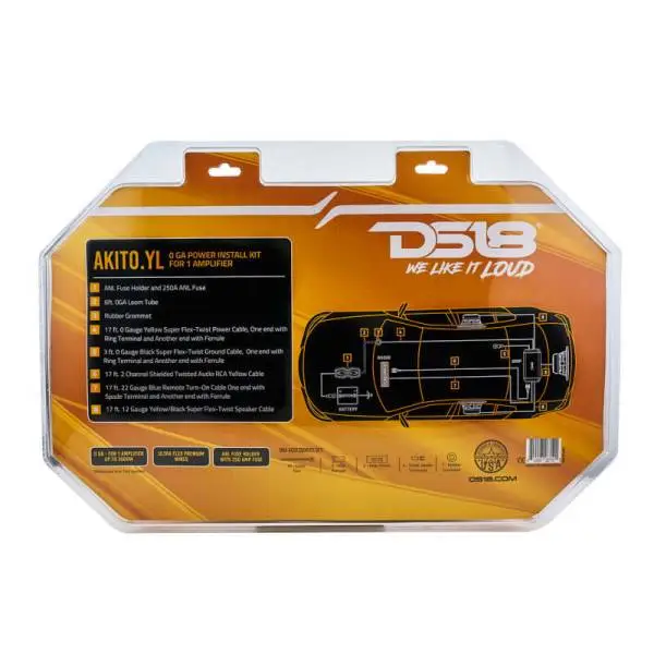 DS18 0-GA Amplifier Install Kit Advance- Yellow thumbnail 3