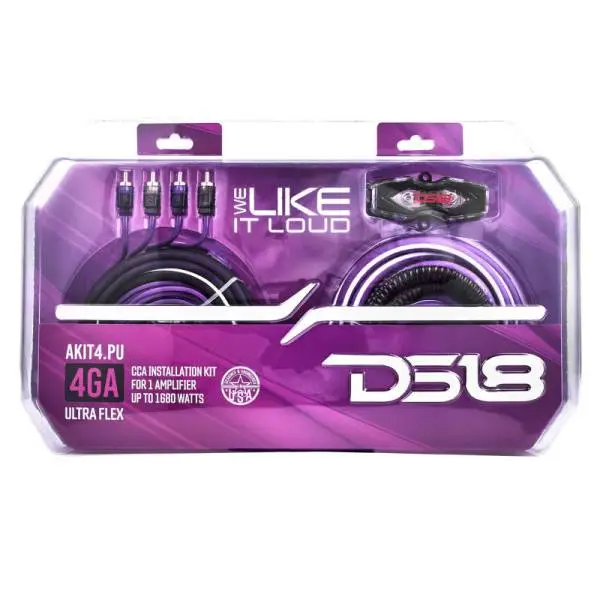 DS18 4-GA Amplifier Install Kit Advance- Purple image 3