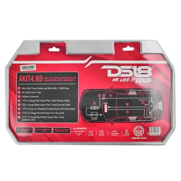 DS18 4-GA Amplifier Install Kit Advance- Red image 3