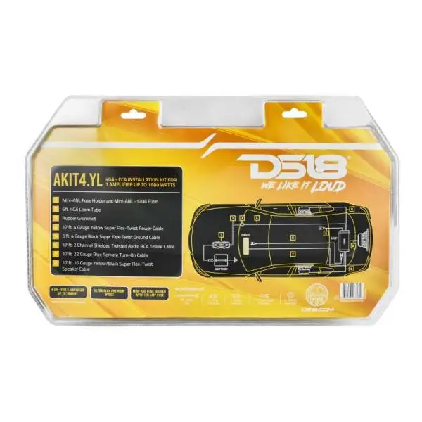DS18 4-GA Amplifier Install Kit Advance- Yellow image 5