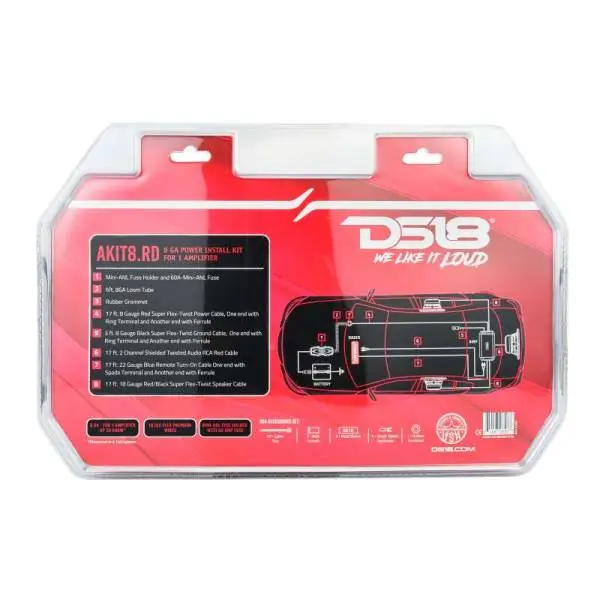 DS18 8-GA Amplifier Install Kit Advance- Red image 3