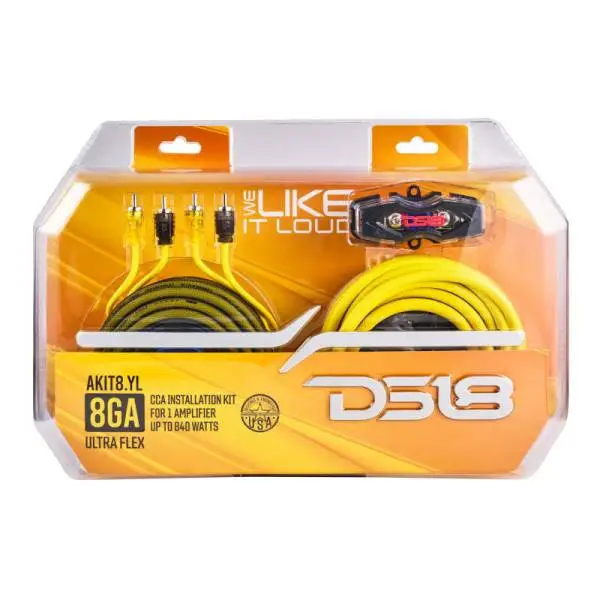 DS18 8-GA Amplifier Install Kit Advance- Yellow image 4