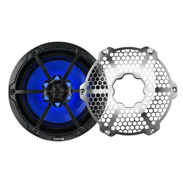 DS18 NXL-M Series Speaker w/ RGB LED Lights 8in 2-Way 125 Watts RMS 4 ohm Black Crbn Fiber w/ Cover image 4