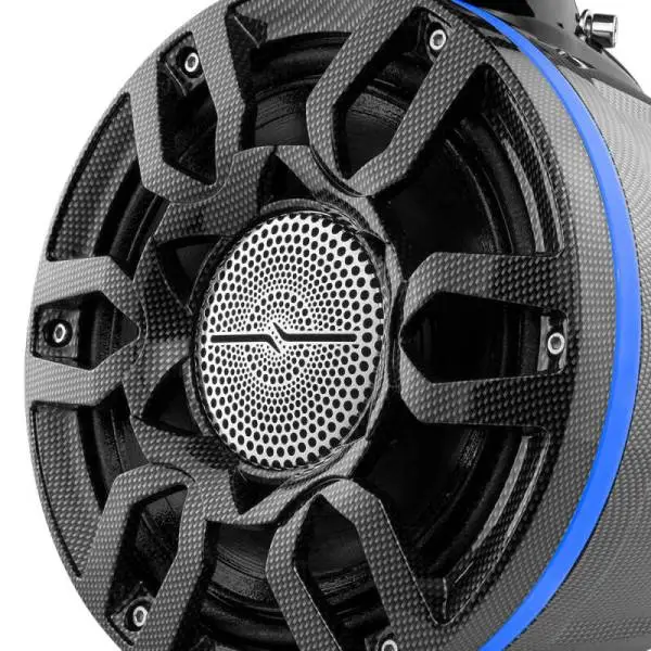 DS18 Compact Pro Towers 8in 250 Watts RMS RGB LEDs PRO-HY8.4B Included Cover Incl Black Crbn Fiber image 4
